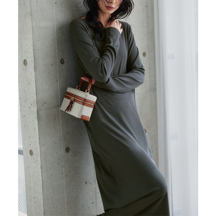 スミクロ | 前後2wayボートネックリブワンピース［E3569］ リブワンピース 前後2wa… | KOBE LETTUCE