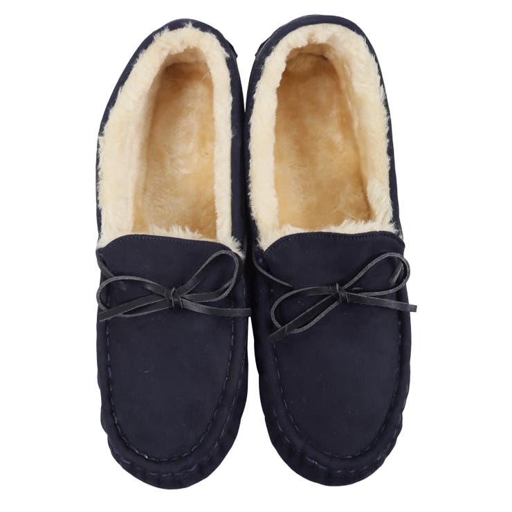 スエードネイビー | リボン紐ファーモカシン［H548］ | KOBE LETTUCE