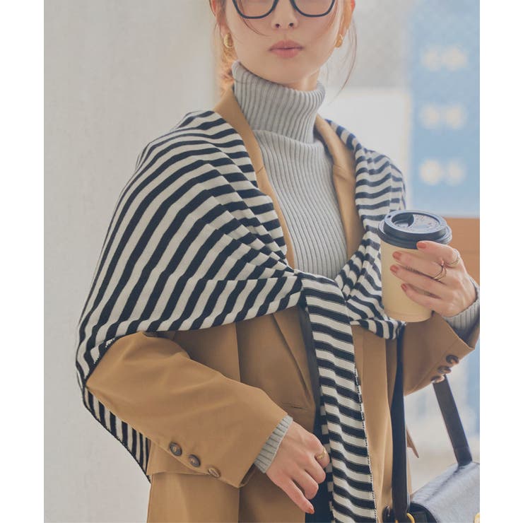 ストライプ | ワイドニットスカーフ［J1180］ ワイドニット スカーフ | KOBE LETTUCE