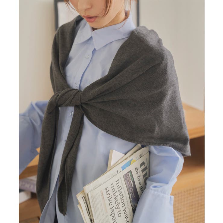 グレー | ワイドニットスカーフ［J1180］ ワイドニット スカーフ | KOBE LETTUCE