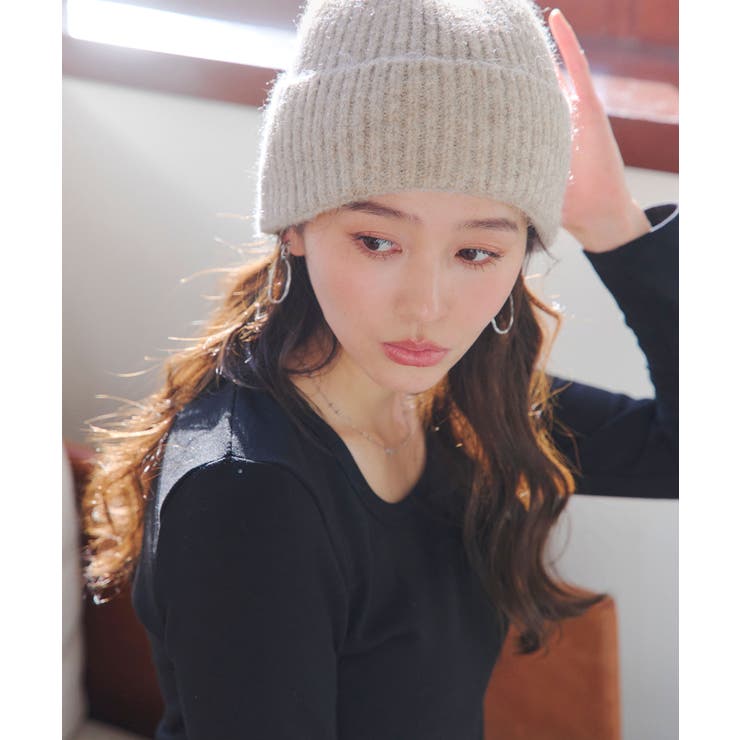 ベージュ | もっちりリブニット帽 もっちりリブ ニット帽 | KOBE LETTUCE