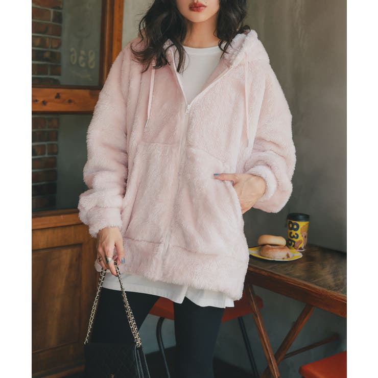 ファーフリースジップアップフーディー ファー フリース[品番