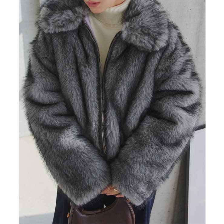 グレーmix | ミックスロングファーブルゾンコート ミックス ファー | KOBE LETTUCE