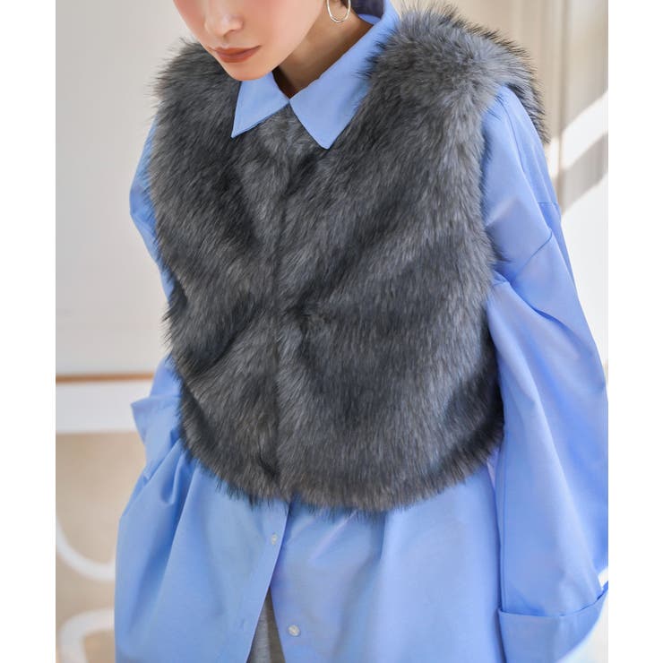 グレーミックス | クロップドファージレベスト クロップド ファー | KOBE LETTUCE