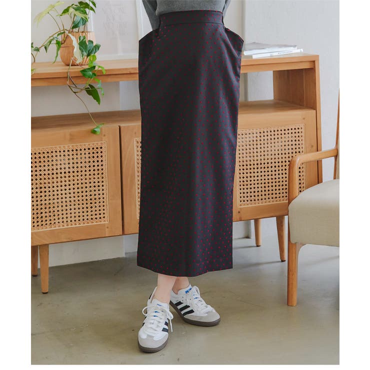 ブラック | ハートドットコクーンスカート［M4139］ | KOBE LETTUCE