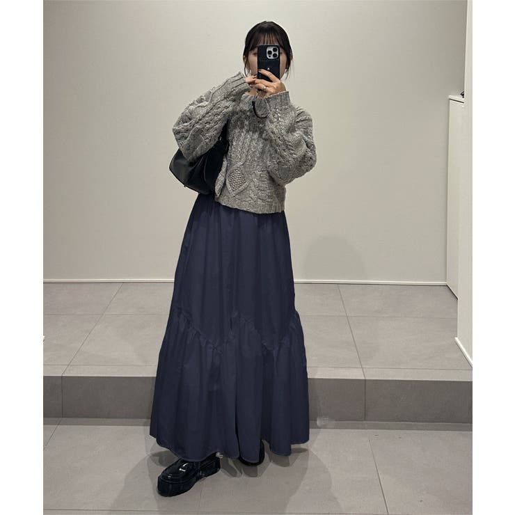 yuiさんコラボ ]バイアス切替えギャザースカート［M4191］[品番