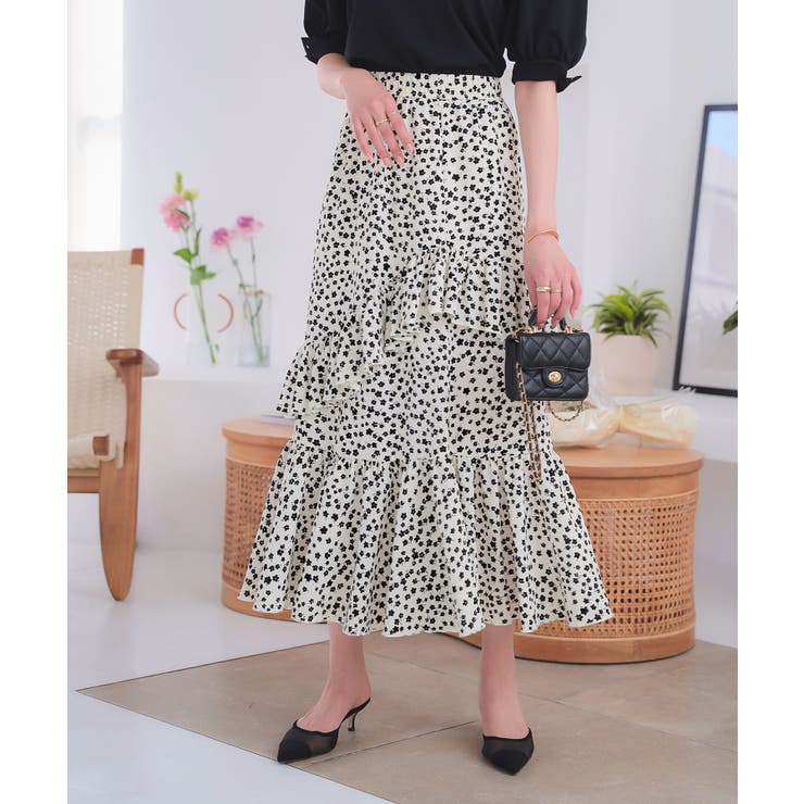 オフホワイト | アシンメトリーフリルスカート［M4232］ | KOBE LETTUCE