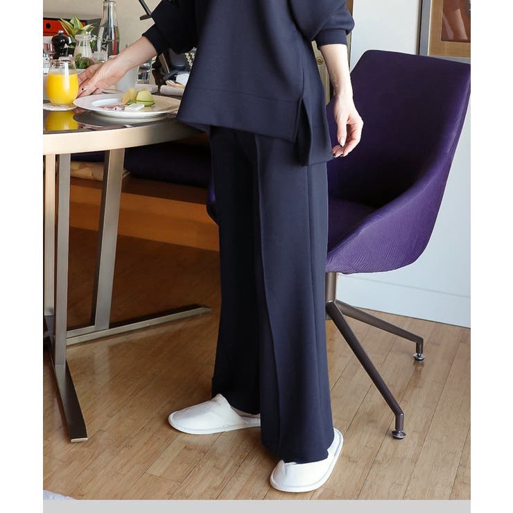 ネイビー | [ Yuumiさんコラボ ]ダンボールフレアスウェットパンツ［M4237］ | KOBE LETTUCE