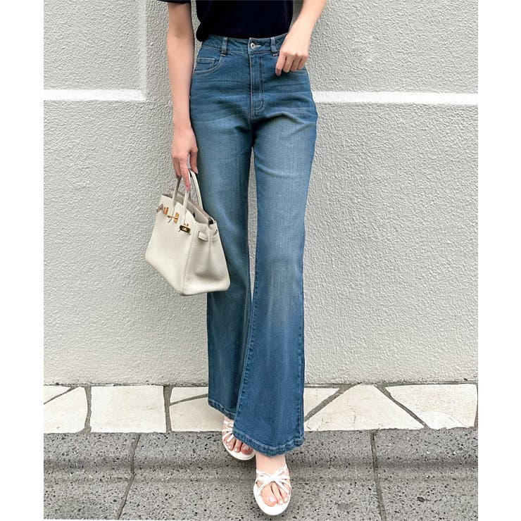 ダークブルー | 岡部あゆみさんコラボ フレアデニム フレア | KOBE LETTUCE