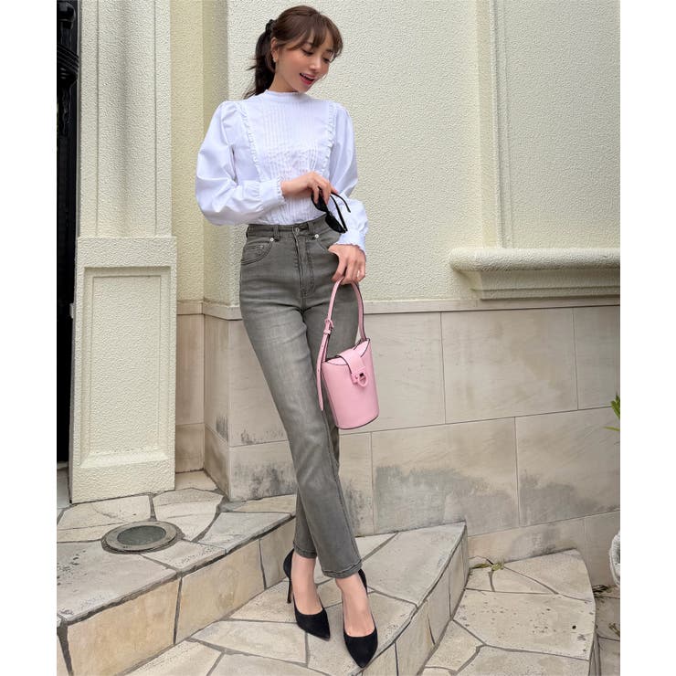 グレー | [ 岡部あゆみさんコラボ ］スリムストレートデニム［M4245］ | KOBE LETTUCE