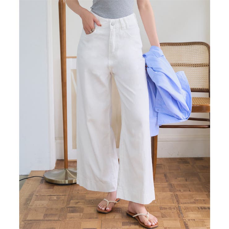 デニム風ホワイト | バギーデニムパンツデニム パンツ ボトムス | KOBE LETTUCE