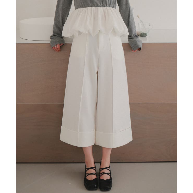 オフホワイト | アンクルストレートワイドパンツ［M4394］ アンクルパンツ ストレート | KOBE LETTUCE