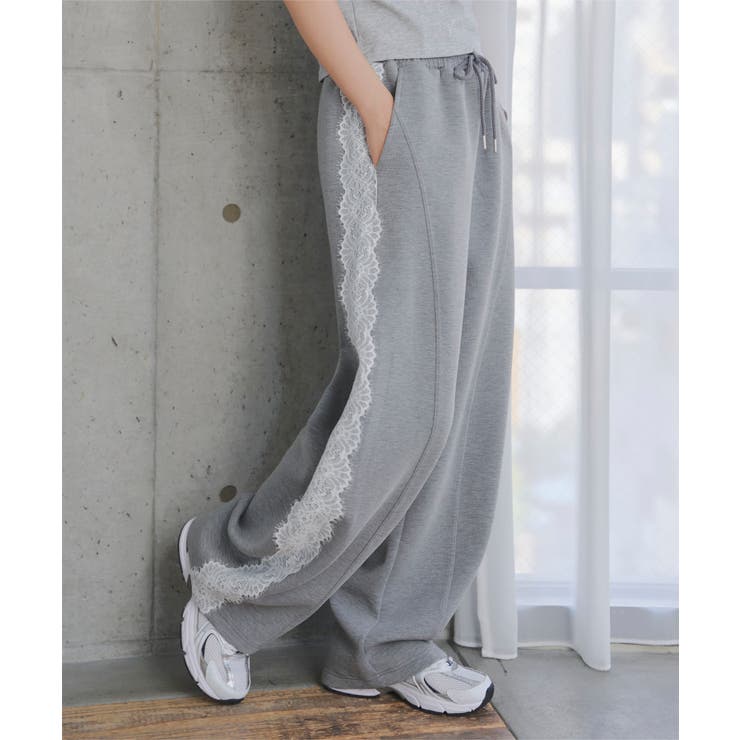グレー | 脇レースダンボールカーブパンツ［M4434］ サイドレース カーブパンツ | KOBE LETTUCE