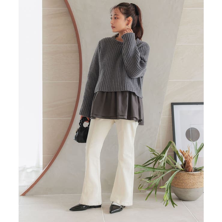 ショートニット×ペプラムブラウスセット[品番：KO000014819]｜KOBE  LETTUCE（コウベレタス）のレディースファッション通販｜SHOPLIST（ショップリスト）