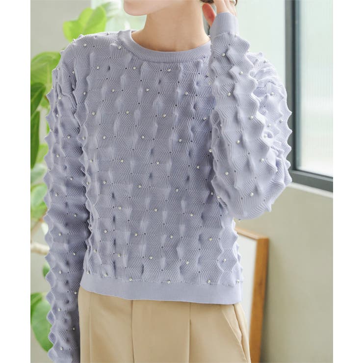 【即納&大特価】 ドットスタッズ付きトゲトゲニットトップス［N1162］[品番 その他