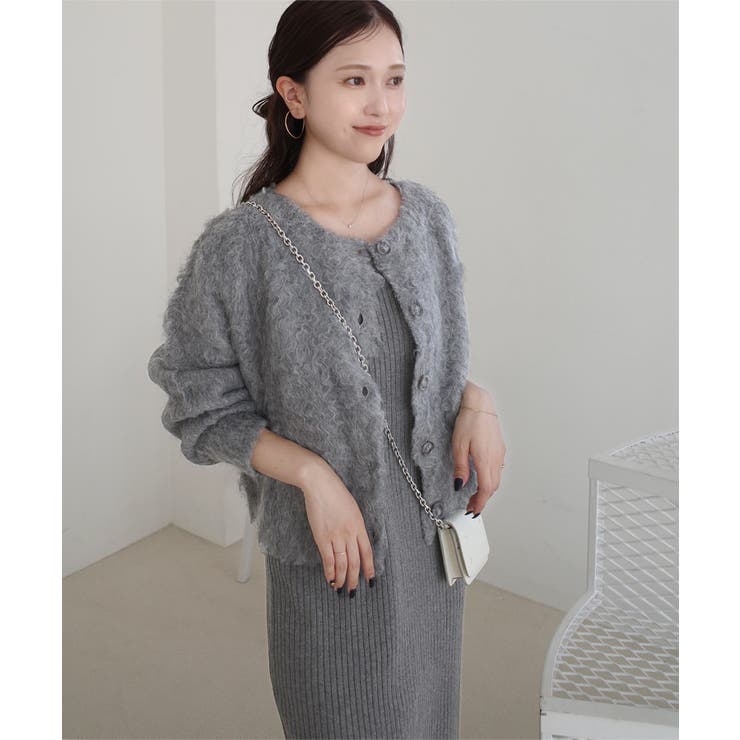 グレー | [ nanamiさんコラボ ]前後2wayシャギーニットトップス［N1197］ | KOBE LETTUCE