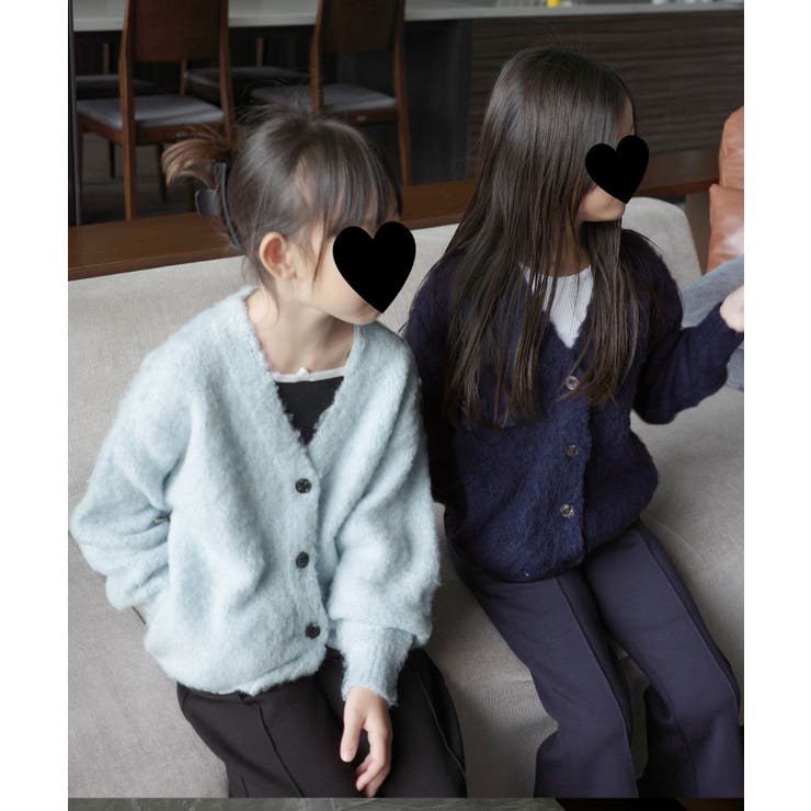 ベビーブルー | [ Yuumiさんコラボ ]キッズもこもこVネックニットカーディガン［N1201… | KOBE LETTUCE