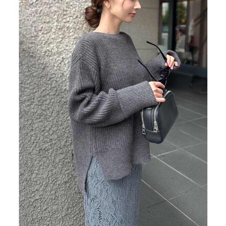 チャコール | ［ 岡部あゆみさんコラボ ］ローゲージニットプルオーバー［N1202］ | KOBE LETTUCE