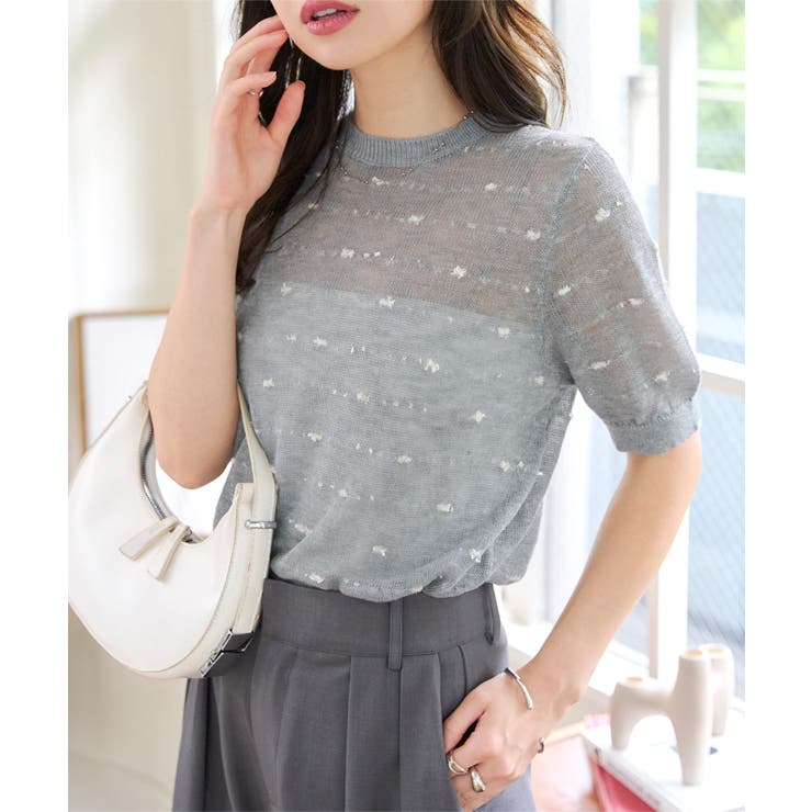 グレー | シアーサマーニットトップス シアー サマーニット | KOBE LETTUCE