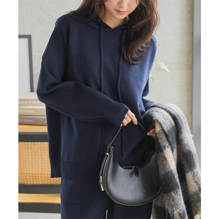 ニットフーディジョガーパンツセットアップ ニット セットアップ[品番