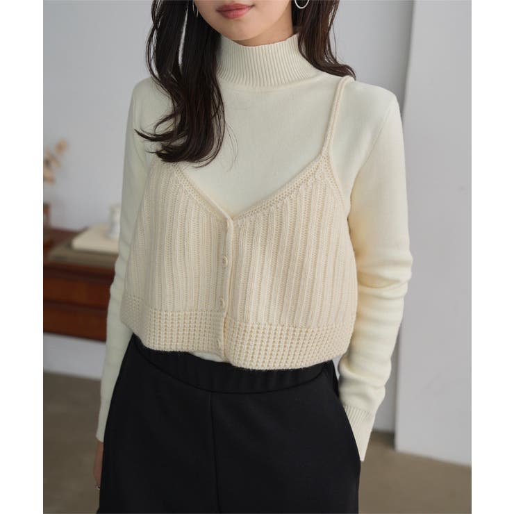 アイボリー | ショートニットビスチェ［N1295］ ニットビスチェ レディース | KOBE LETTUCE