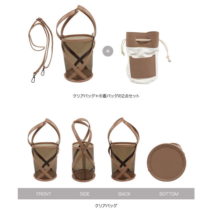巾着INクリアクロスバケツバッグ レディース ハンドバッグ | KOBE LETTUCE | 詳細画像23 