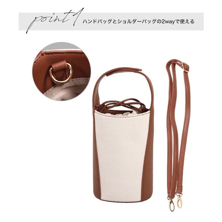 キャンバス×フェイクレザーバッグ [B1486] ハンドバッグ | KOBE LETTUCE | 詳細画像15 