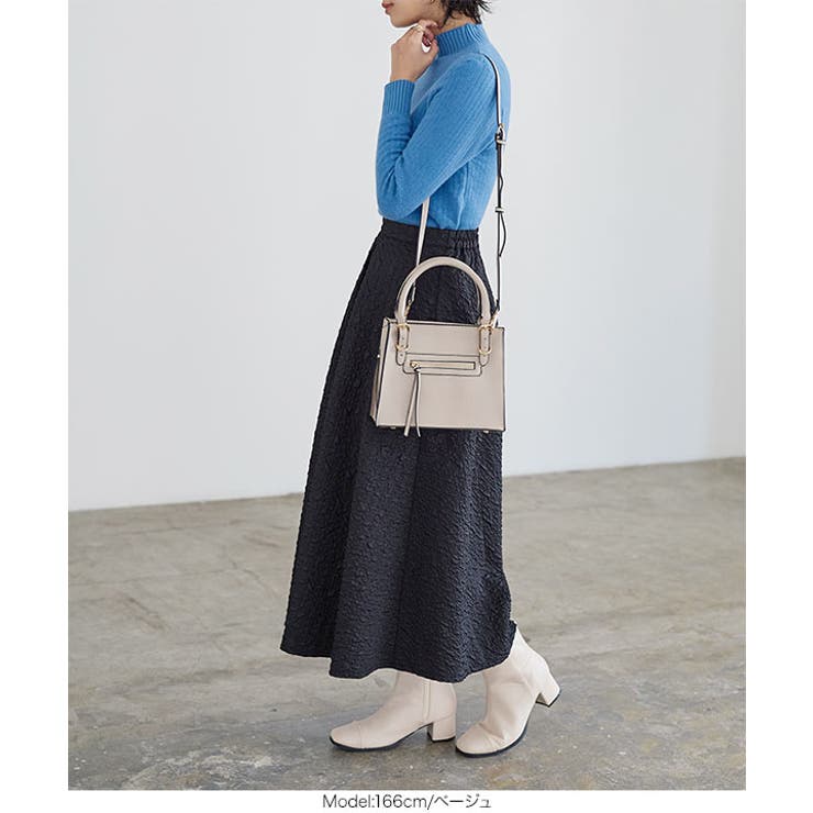 ベージュ | ジップデザインスクエアショルダーバッグ［B1514］ | KOBE LETTUCE