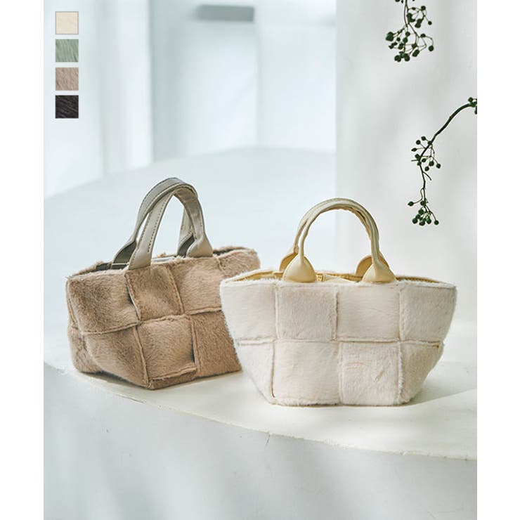 2wayファー編み込みミニバッグ［B1536］[品番：KO000013983]｜KOBE