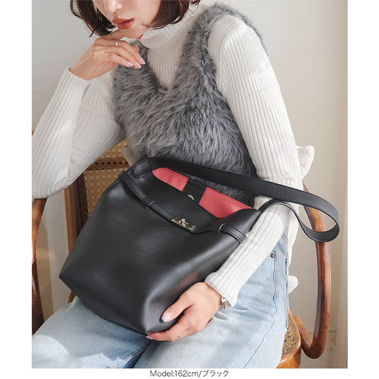 ベルトデザインバイカラーバケツバッグ［B1607］[品番：KO000014975]｜KOBE  LETTUCE（コウベレタス）のレディースファッション通販｜SHOPLIST（ショップリスト）