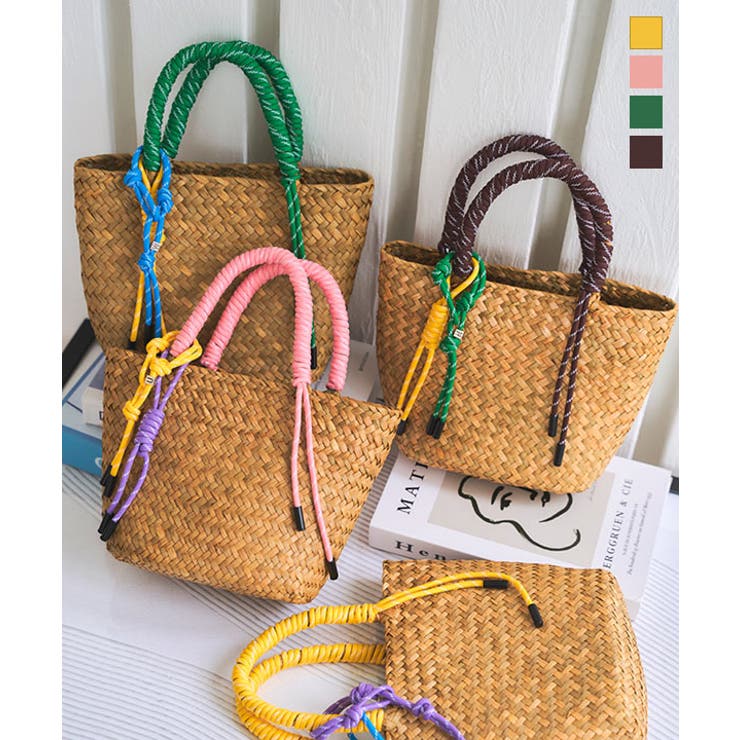 カラーハンドルチャーム付きカゴバッグ［B1622］ | KOBE LETTUCE | 詳細画像1 