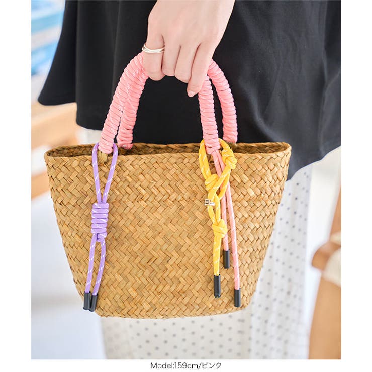 カラーハンドルチャーム付きカゴバッグ［B1622］ | KOBE LETTUCE | 詳細画像5 