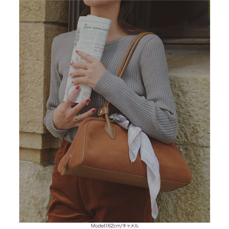 スウェードショルダーボストンバッグ スウェードショルダーボストン