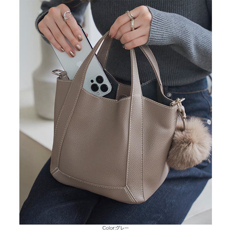 ファーチャーム付きスクエアバッグ ファーチャーム付き スクエアバッグ | KOBE LETTUCE | 詳細画像5 