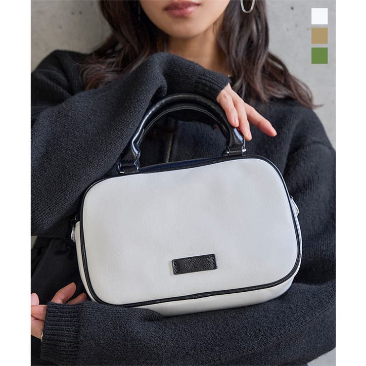 バイカラースクエアショルダーバッグ［B1671］ ショルダーバッグ バイカラー | KOBE LETTUCE | 詳細画像1 