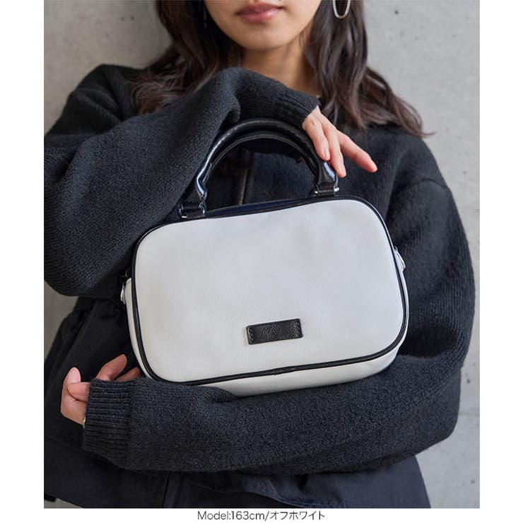 バイカラースクエアショルダーバッグ［B1671］ ショルダーバッグ バイカラー | KOBE LETTUCE | 詳細画像2 