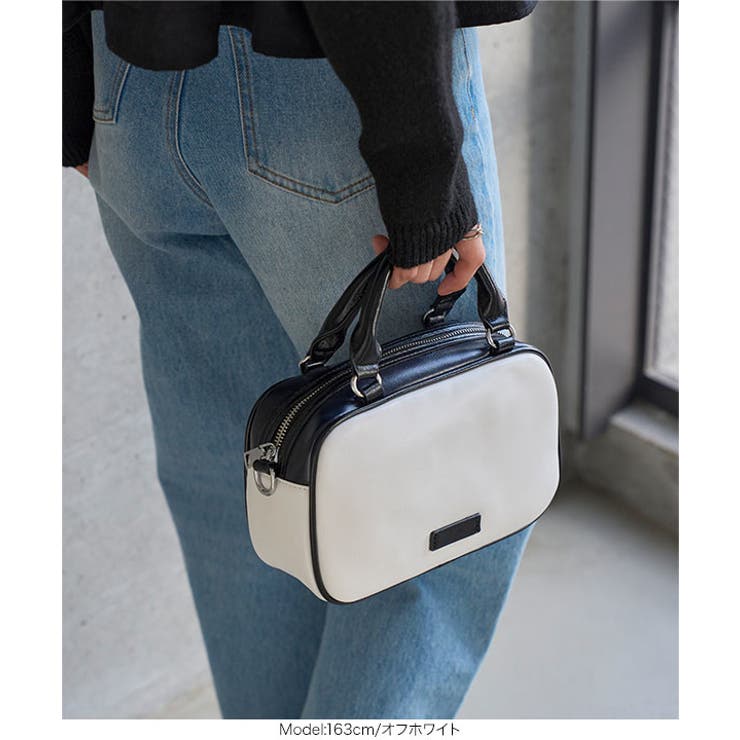 バイカラースクエアショルダーバッグ［B1671］ ショルダーバッグ バイカラー | KOBE LETTUCE | 詳細画像3 