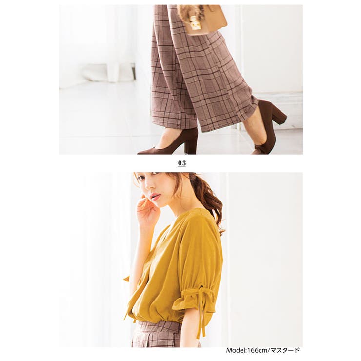 シーズンムード先取りコーデに！フェイクスエードスキッパー袖リボンブラウストップス… | KOBE LETTUCE | 詳細画像6 