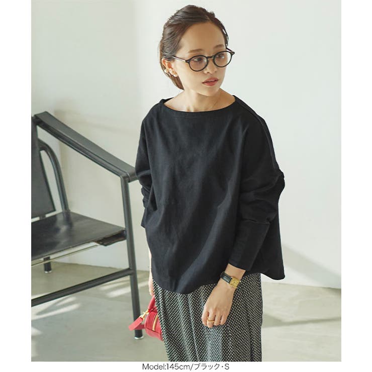 【美品】エブール Tシャツ カットソー プルオーバー ボートネック LE MINOR ボートネックストライププルオーバー（Tシャツ