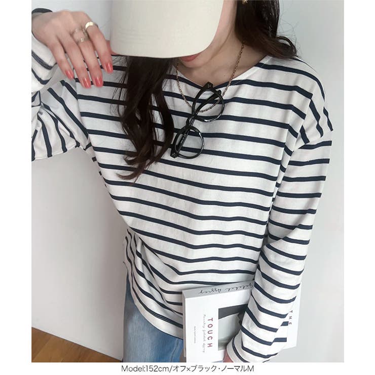 選べるデザイン コットン100％ゆったりボーダーチュニックカットソー | KOBE LETTUCE | 詳細画像11 