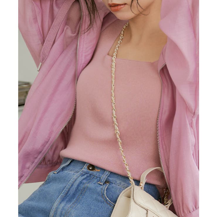 ピンク | スクエアネックスリーブレスニット［C4794］ | KOBE LETTUCE