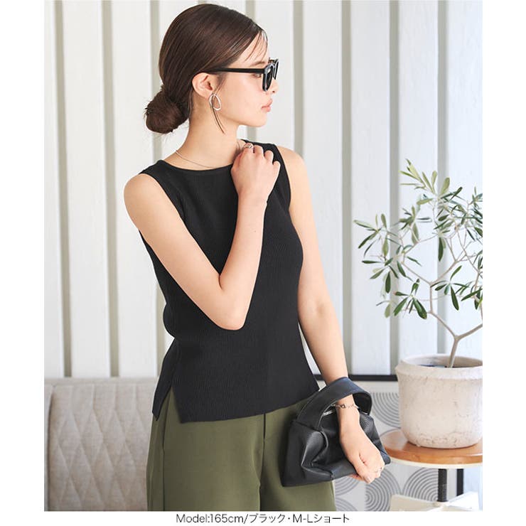 [ 選べる2タイプ ] ボートネックノースリーブリブニット［C4702］ | KOBE LETTUCE | 詳細画像27 