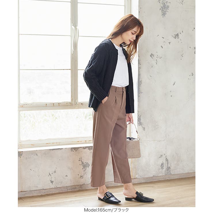 インドネシアクルーネックケーブルニットカーディガン レディース トップス | KOBE LETTUCE | 詳細画像12 