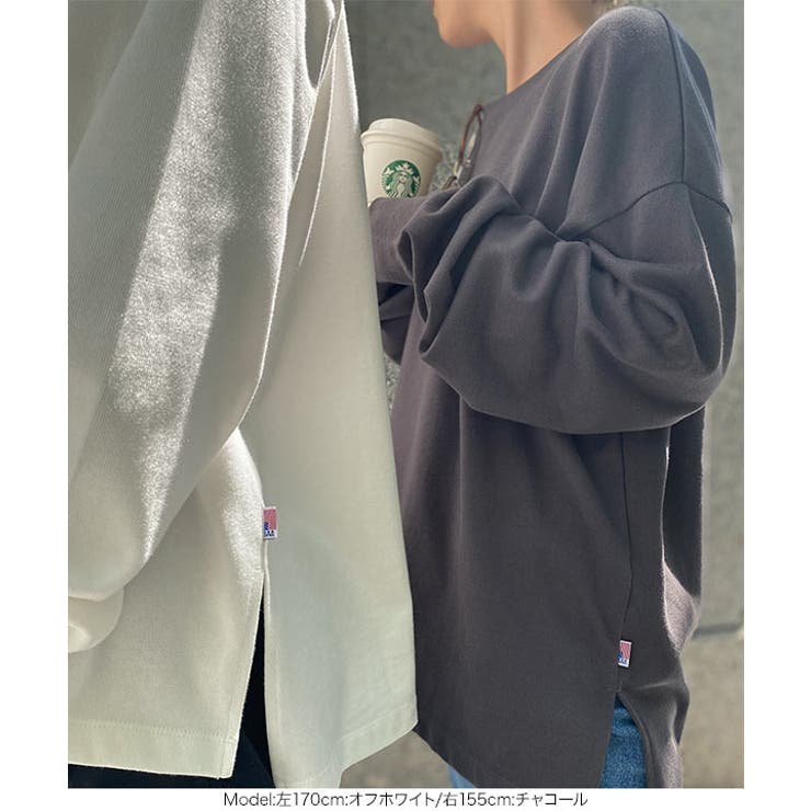 ユニセックスサイドスリット りクルーネックUSAコットンロングスリーブTシャツト… | KOBE LETTUCE | 詳細画像16 