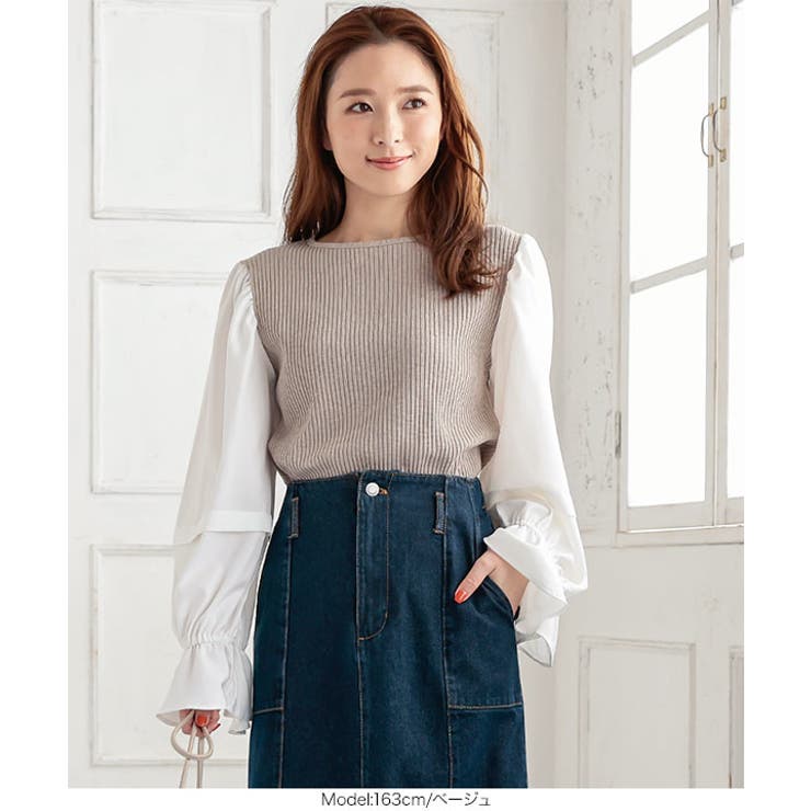 prose verse tシャツ 袖シアー切替トップス レディース