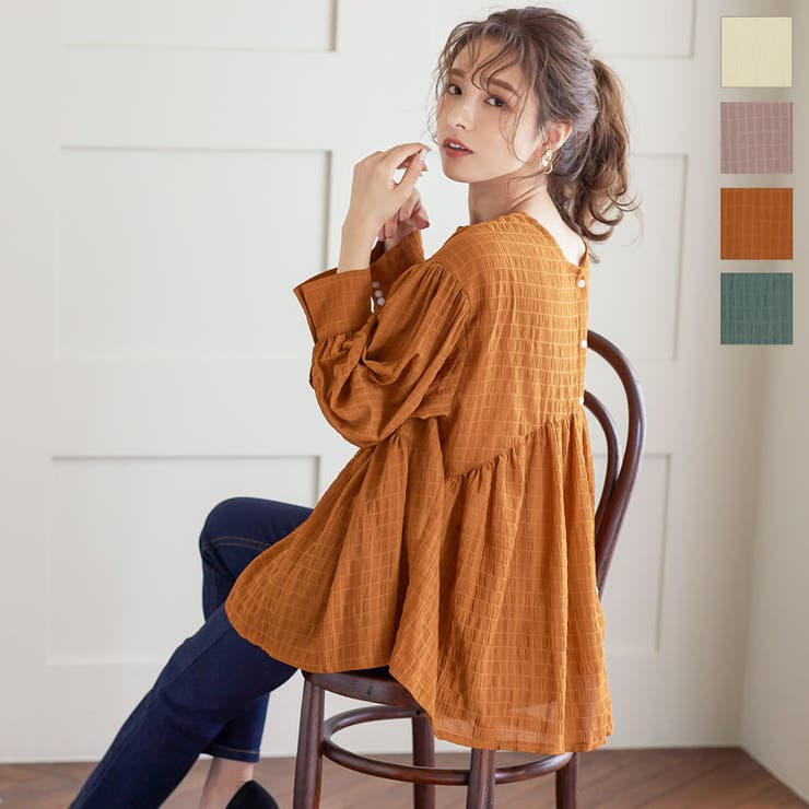 前後2wayラウンドカッティングティアードブラウス［C5604］[品番