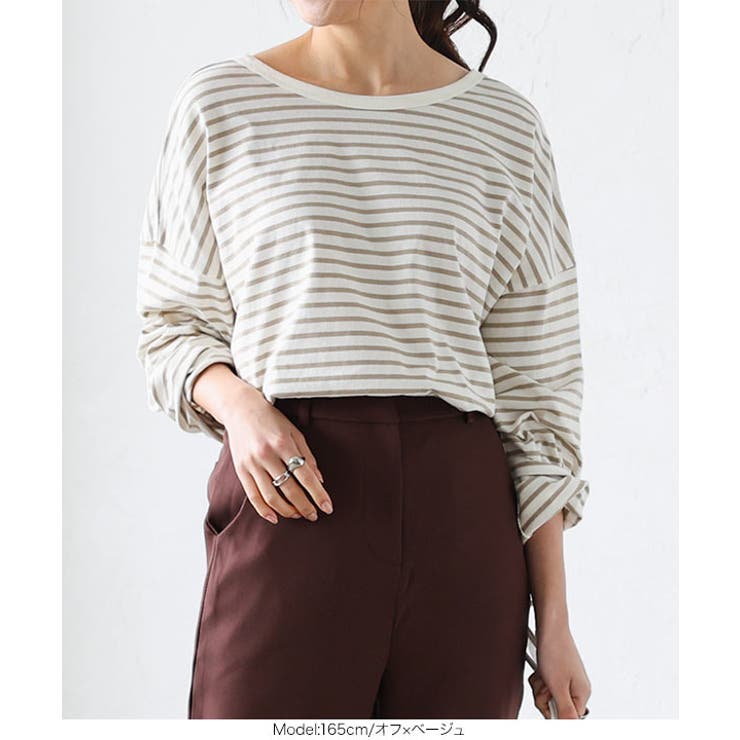 前後2wayボーダービッグロンT［C5634］ | KOBE LETTUCE | 詳細画像12 