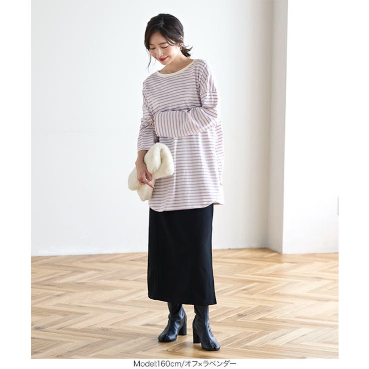 前後2wayボーダービッグロンT［C5634］ | KOBE LETTUCE | 詳細画像17 