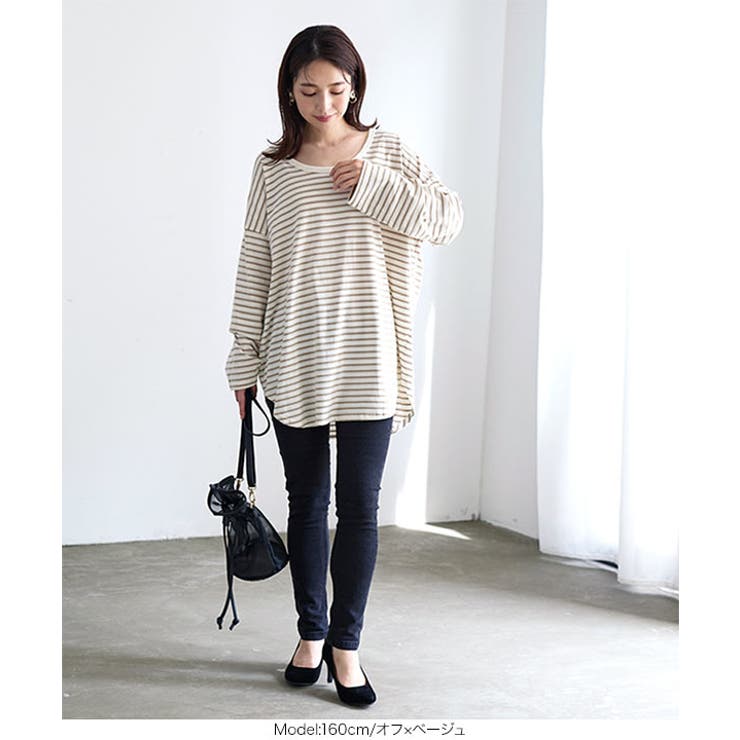 前後2wayボーダービッグロンT［C5634］ | KOBE LETTUCE | 詳細画像9 