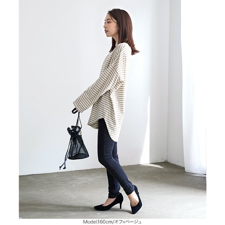 前後2wayボーダービッグロンT［C5634］ | KOBE LETTUCE | 詳細画像11 